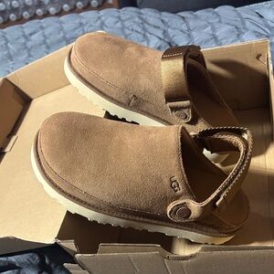 UGG Chestnut Suede Slip-On Clog with Back Strap
